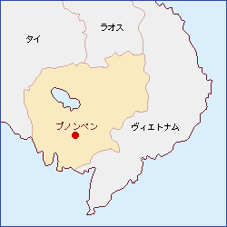 イラスト：カンボジアの場所を示す地図