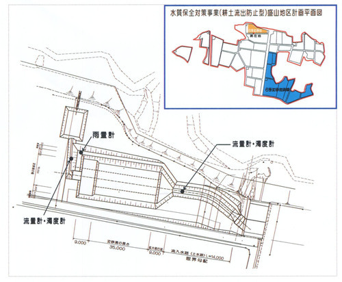 地図：盛山地区6号沈砂池効果測定