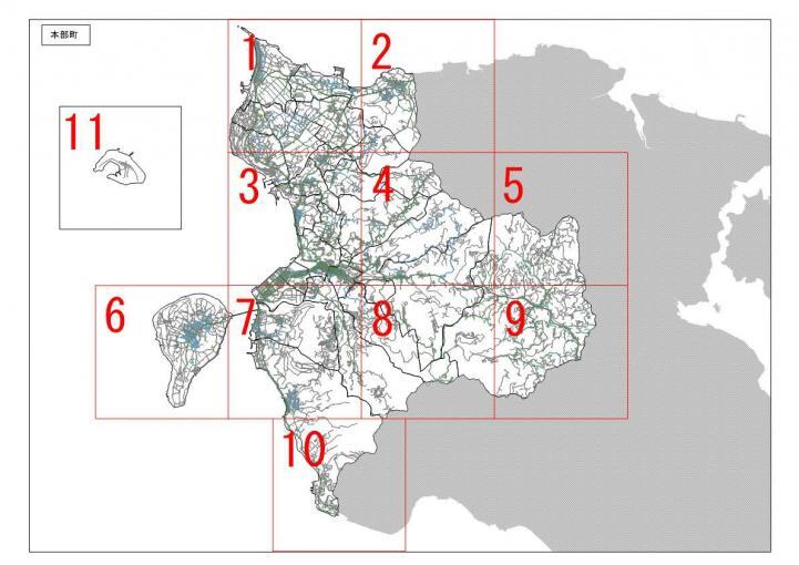 地図：本部町詳細図