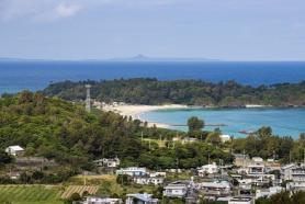 写真：防風林近くの町の様子