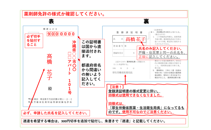 登録済みはがき