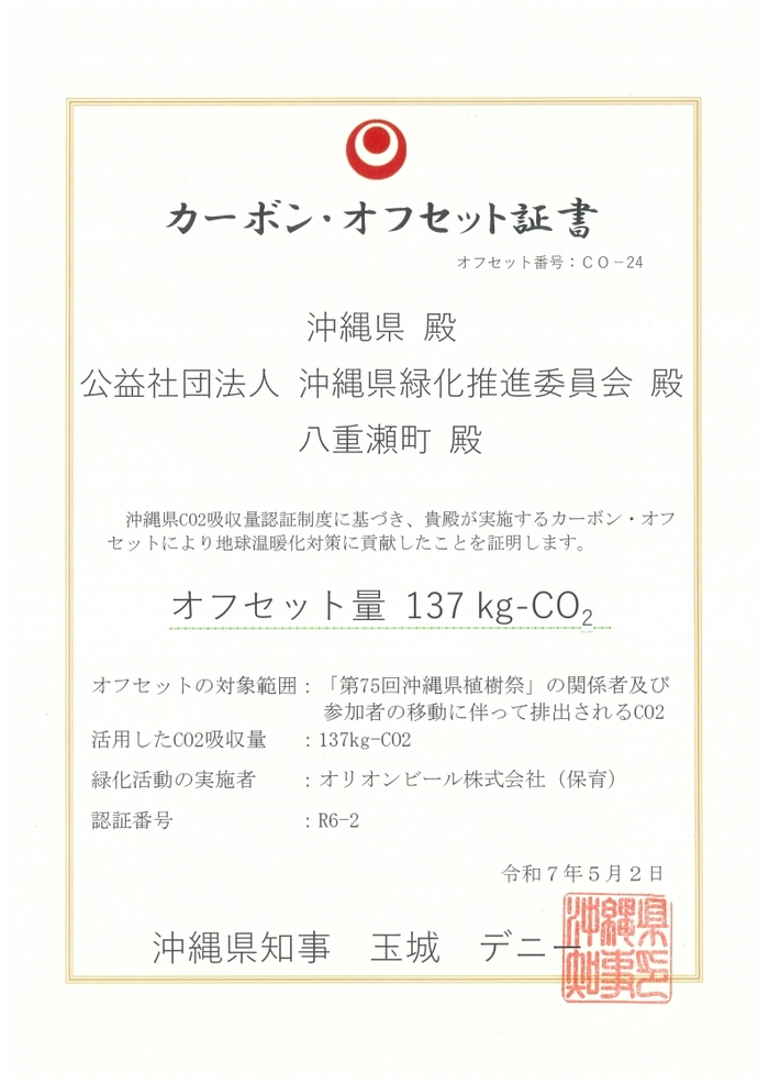 イラスト：第75回沖縄県植樹祭　カーボンオフセット